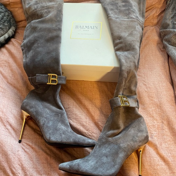 Balmain Shoes - Grey Balmain boots size 9.5